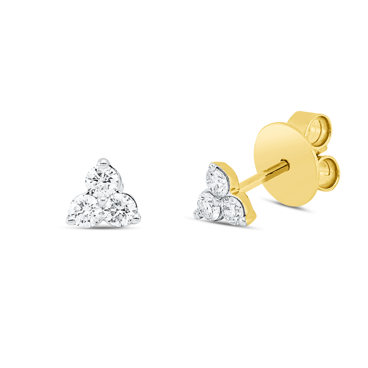 Ohrstecker 18 kt GG, Fassung rhodiniert