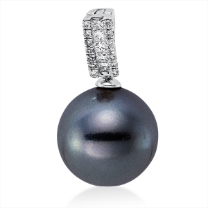 Anhänger  18kt Weißgold mit 0,12ct Diamanten