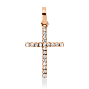 Anhänger 18 kt RG Kreuz, mit Öse