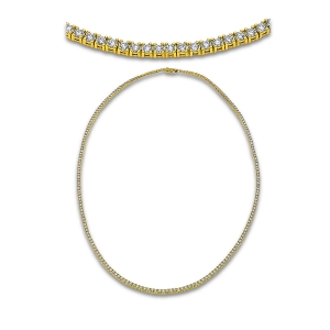 Tenniscollier  18kt Gelbgold mit 9,40ct Diamanten