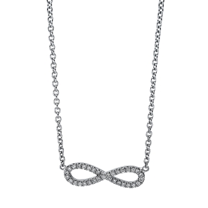 Collier 18 kt WG Infinity, mit ZÖ 40 cm + 42.5 cm