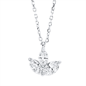 Collier 18 kt WG, mit ZÖ 40 cm + 42 cm