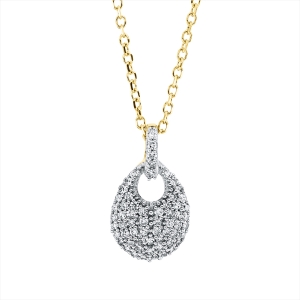 Pavé Collier  18kt Gelbgold mit ZÖ 42 cm mit 0,15ct Diamanten