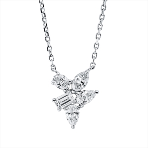 Collier 18 kt WG, mit ZÖ 40 cm + 43 cm