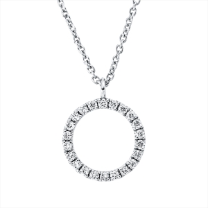 Collier 18 kt WG Kreis, mit ZÖ 40 cm + 43 cm