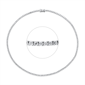 Tenniscollier 4er-Krappe 18kt Weißgold mit 11,10ct Diamanten