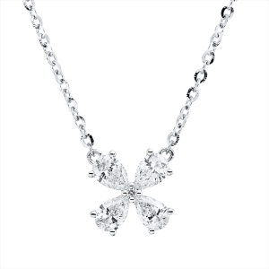 Collier 18 kt WG, mit ZÖ 40,6 cm