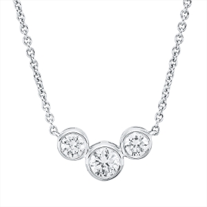 Collier 18 kt WG, mit ZÖ 40 cm + 43 cm