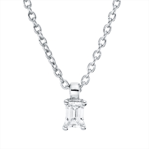 Solitaire Collier 4er-Krappe 18kt Weißgold mit ZÖ 42 cm mit 0,10ct Diamanten