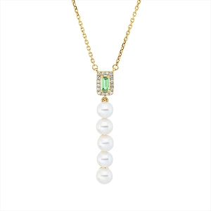 Collier  18kt Gelbgold mit ZÖ 40 cm mit Farbstein