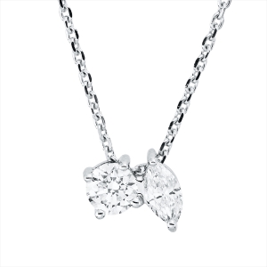 Collier 18 kt WG, mit ZÖ 42 cm