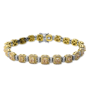 Armband  18kt Weißgold / Gelbgold mit 7,28ct Diamanten