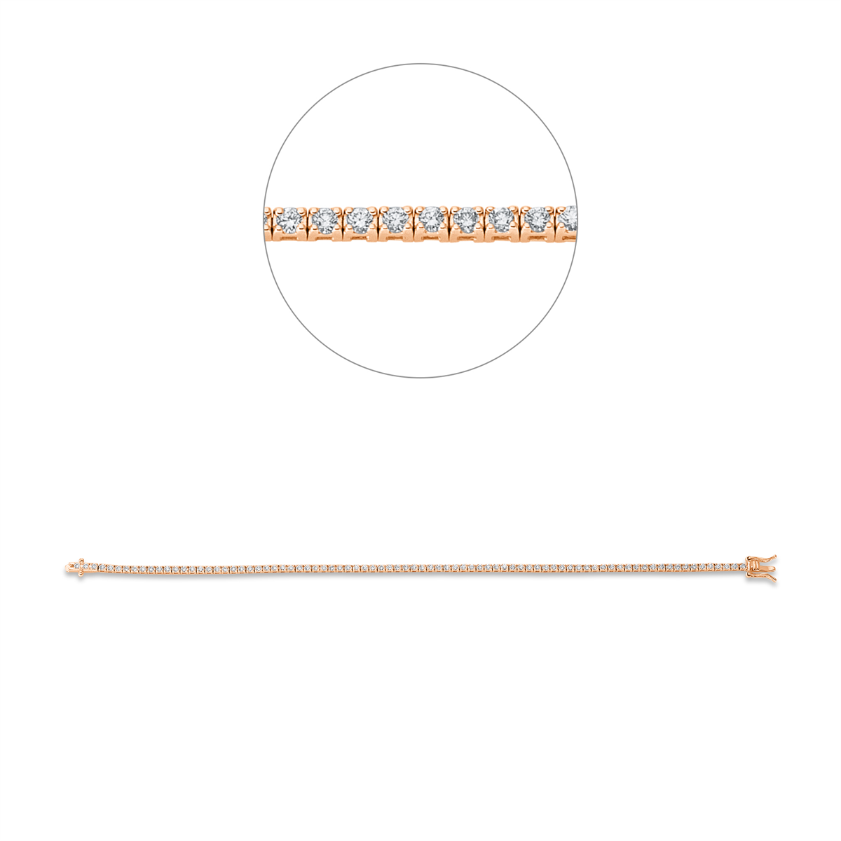 Tennisarmband  18kt Rotgold mit 1,31ct Diamanten