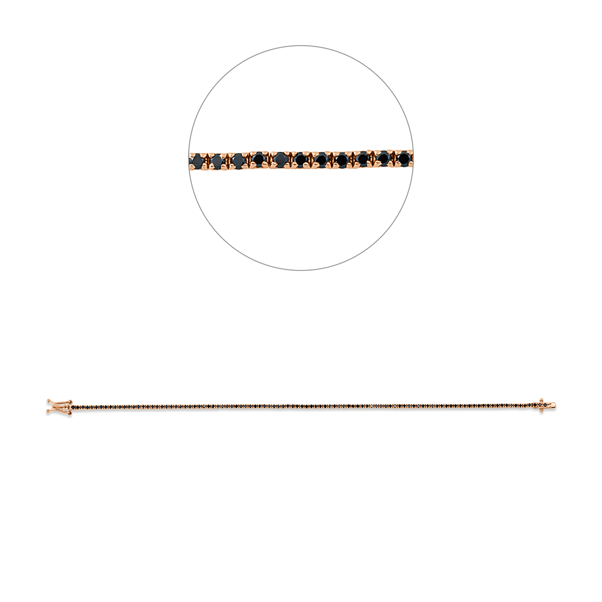 Tennisarmband 4er-Krappe 18kt Rotgold mit 1,20ct Diamanten