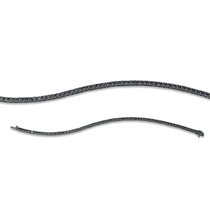 Tennisarmband 4er-Krappe 18kt Weißgold Fassung teils schwarz rhodinie mit 3,39ct Diamanten