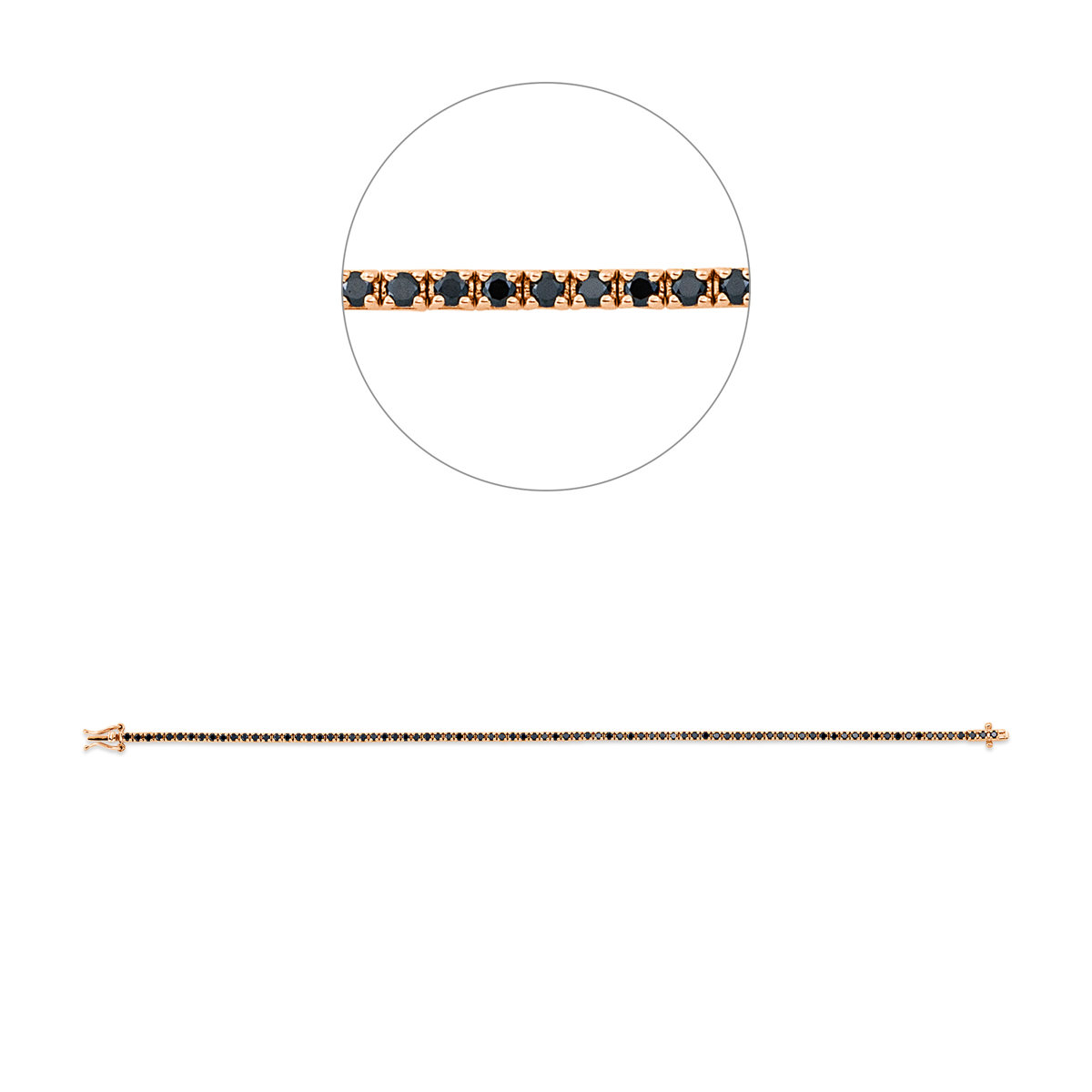 Tennisarmband 4er-Krappe 18kt Rotgold mit 1,55ct Diamanten