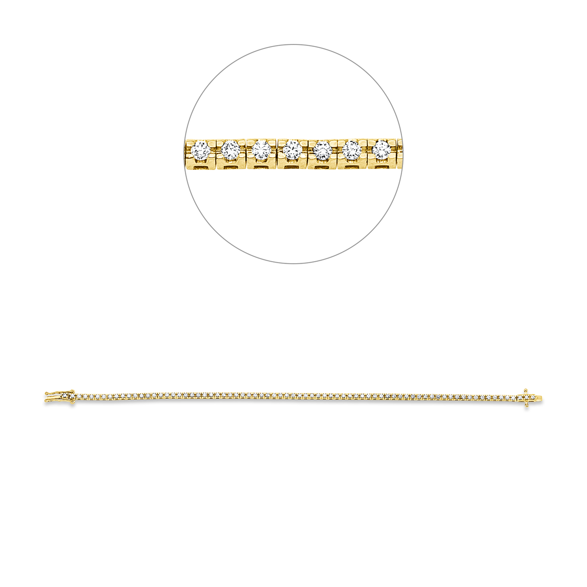 Tennisarmband  18kt Gelbgold mit 2,02ct Diamanten