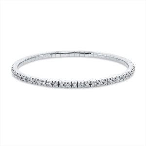 Armband 4er-Krappe 18 kt WG, Flex-Band, variabel, rhodinier