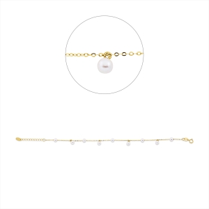 Armband  18kt Gelbgold mit ZÖ 16 cm mit 0,00ct Diamanten