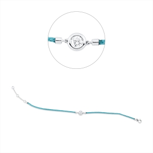 Armband Zarge 18 kt WG, Türkis cord, ZÖ 15+16,5 cm