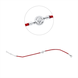 Armband Zarge 18 kt WG, Red cord, ZÖ 15+16,5 cm