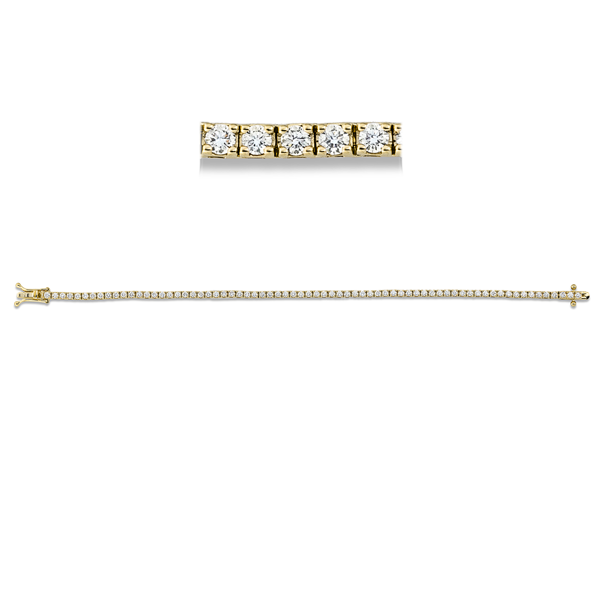 Tennisarmband 4er-Krappe 18kt Gelbgold mit 2,08ct Diamanten