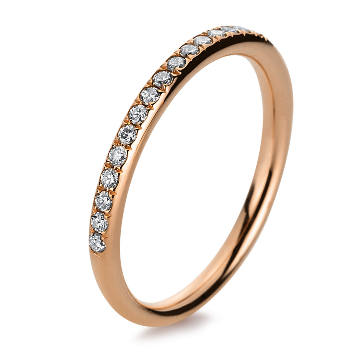 Memoire halb Ring  18kt Rotgold mit 0,21ct Diamanten