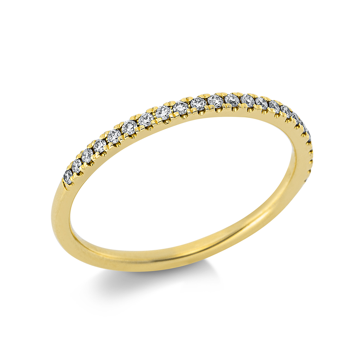 Memoire halb Ring  14kt Gelbgold mit 0,14ct Diamanten