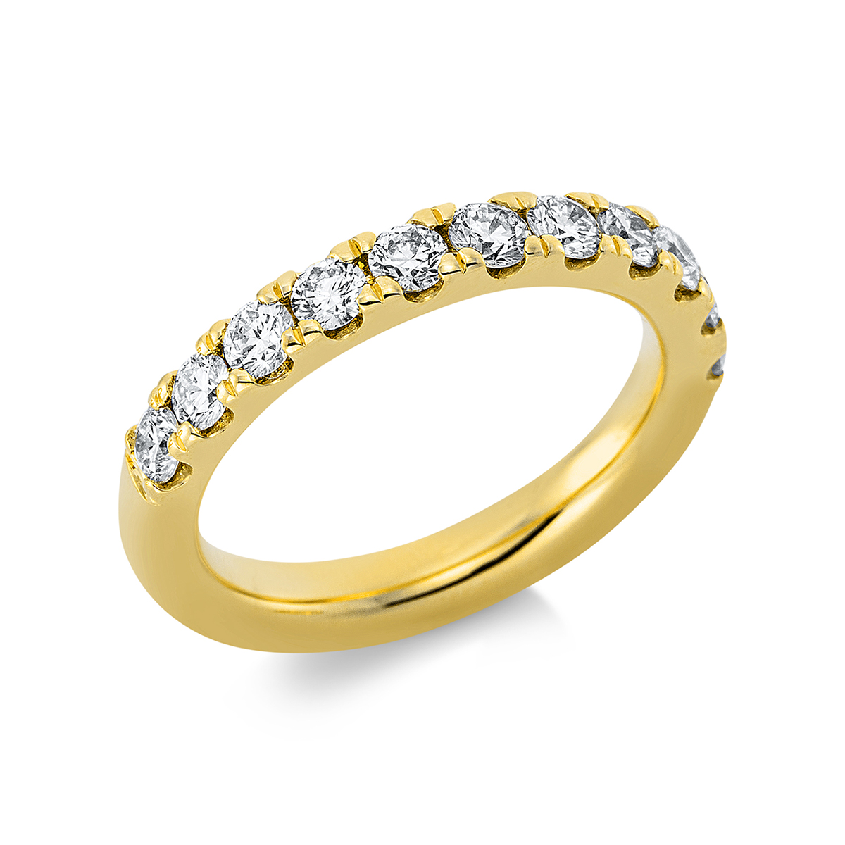 Memoire halb Ring  14kt Gelbgold mit 1,08ct Diamanten