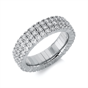 Ring 4er-Krappe 18 kt WG, Flex-Band, variabel