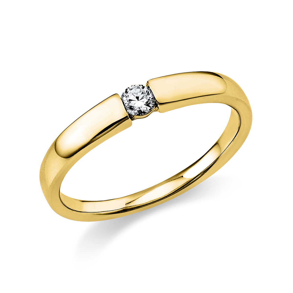 Solitaire Ring  18kt Gelbgold mit 0,10ct Diamanten
