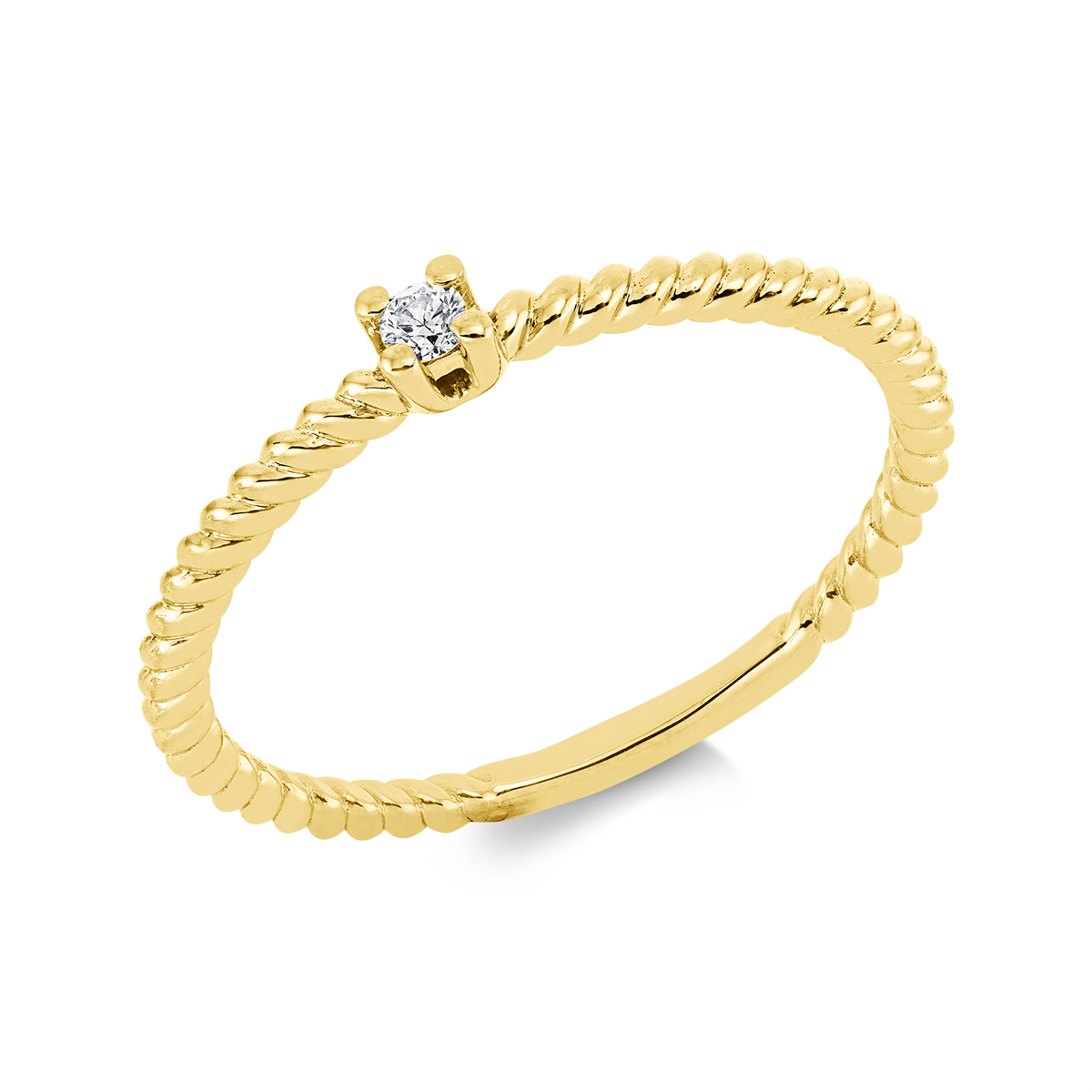 Solitaire Ring  18kt Gelbgold mit 0,03ct Diamanten