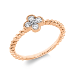 Ring 18 kt RG, Fassung rhodiniert