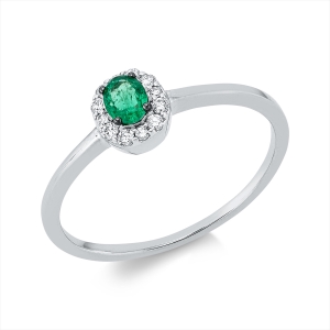 Ring 18 kt WG, Fassung teils schwarz rhodinie