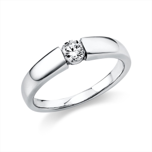 Solitaire Ring  18kt Gelbgold poliert mit 0,25ct Diamanten