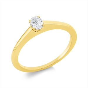 Solitaire Ring 4er-Krappe 18kt Gelbgold mit 0,24ct Diamanten