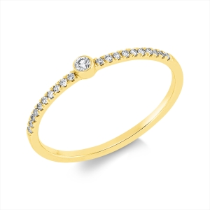 Ring 18 kt GG, Fassung rhodiniert