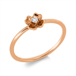 Solitaire Ring  18kt Rotgold mit 0,03ct Diamanten