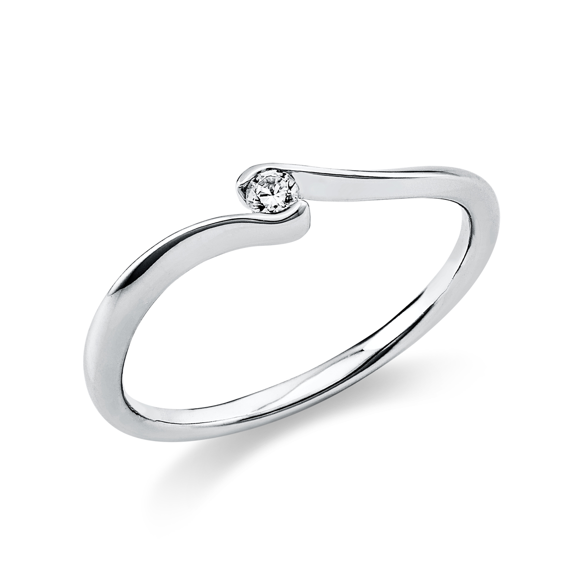 Solitaire Ring  950PL Platin mit 0,05ct Diamanten