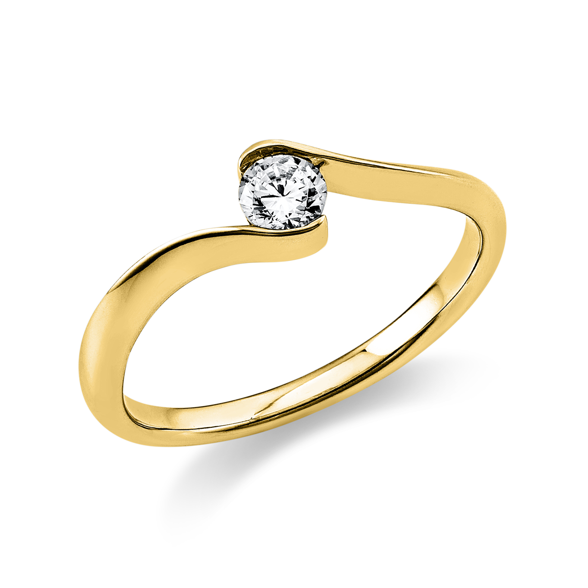 Solitaire Ring  14kt Gelbgold mit 0,20ct Diamanten