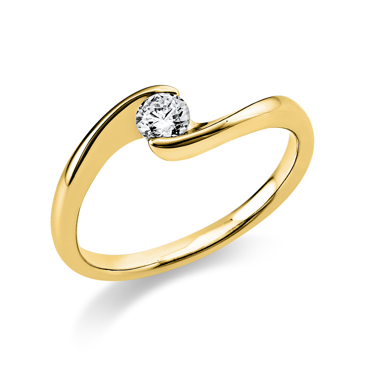 Solitaire Ring  14kt Gelbgold mit 0,20ct Diamanten