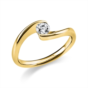 Solitaire Ring  14kt Gelbgold mit 0,25ct Diamanten