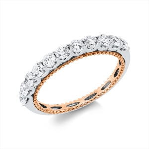 Memoire halb Ring  18kt Weißgold / Rotgold mit 0,70ct Diamanten