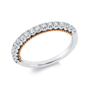Memoire halb Ring  18kt Weißgold / Rotgold mit 0,45ct Diamanten
