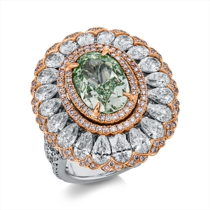 Ring 4er-Krappe 18 kt WG+RG