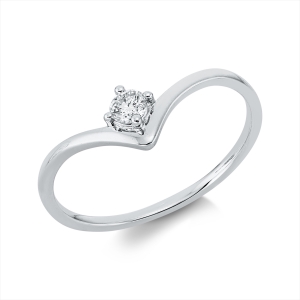 Solitaire Ring 4er-Krappe 18kt Gelbgold mit 0,11ct Diamanten