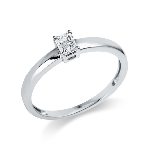 Solitaire Ring 4er-Krappe 18kt Weißgold mit 0,25ct Diamanten