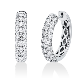 Pavé Creolen  18kt Weißgold mit 2,06ct Diamanten