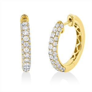 Pavé Creolen  18kt Gelbgold mit 1,27ct Diamanten