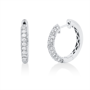 Pavé Creolen  18kt Gelbgold mit 1,27ct Diamanten